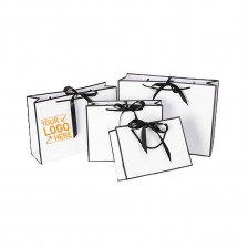White Paper Shopping Bag with Ribbon